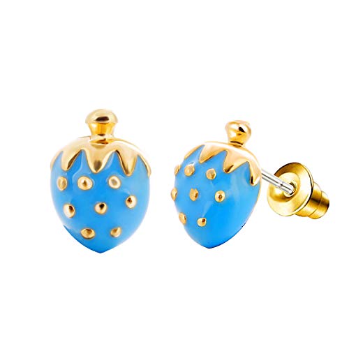 Image of 33 Pairs Stainless Steel Cartoon Earrings for Girls - Hypoallergenic Colorful Stud Earing Set, Mix & Match Cute Earring for Teens, Kids, Doll Dressup Accessories