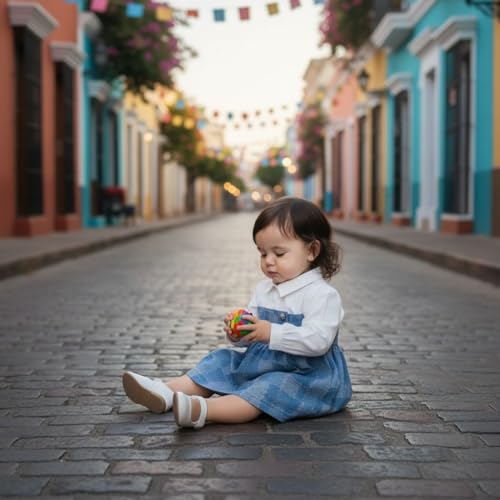 Image of Pure Cotton Baby Girl Denim Frock with attached White shirt | Soft, Elegant & Perfect for Every Occasion