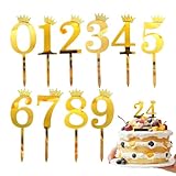 Kuchendekorationen | Dekoration für Cupcakes und Partyzubehör, Topper für Geburtstagstorte mit Zahlen 0-9 | für Feiern, Abschlussfeiern, Familientreffen, Ruhestand