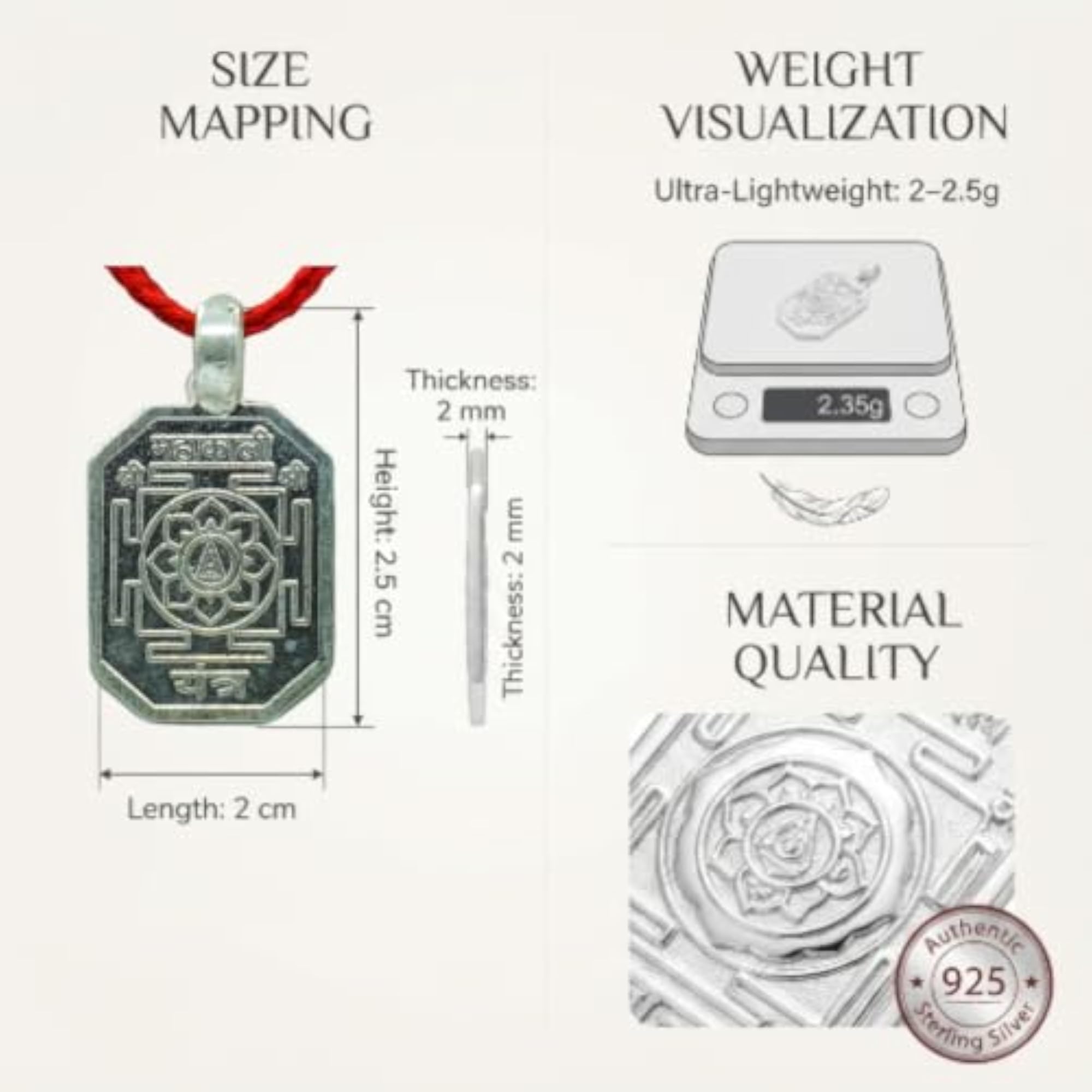 Silver Mahakali Yantra Pendant for Spiritual Protection
