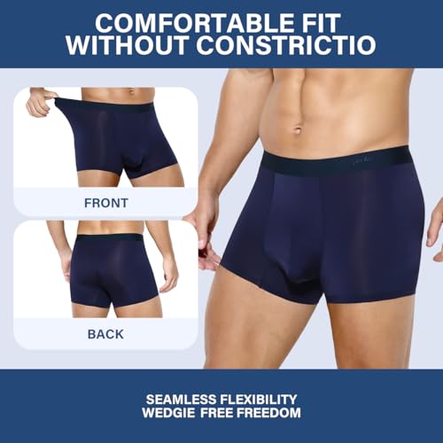 Arjen Kroos Men's Trunks Underwear 4 Pack Seamless Silk Boxer Briefs3