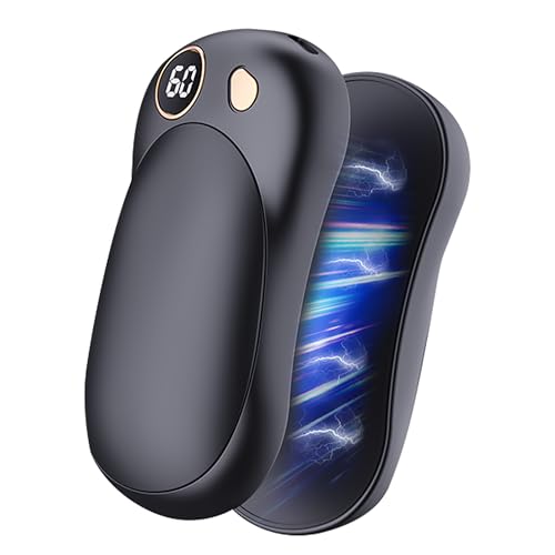 Magnetic Hand Warmer Rechargeable - 2 in 1 10000mAh Portable Electric Hand Warmers 2 Pack, LED Display Pocket Heater for Camping Golf Traveling Outdoor, Christmas Birthday Gifts for Women Men