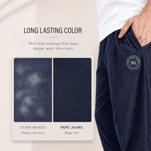 Image of Pepe Jeans Cotton Rich Solid Trackpant, Lounge Pant, Sportswear for Men - L (Pack of 2)
