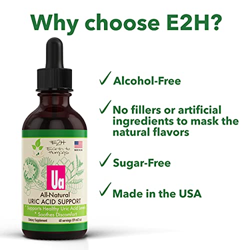 E2H Uric Acid Support Supplement - Tart Cherry and Devilâs Claw - Supports Uric Acid Health and Kidney Function Non-GMO - Vegan - 2 Fl Oz - Image 7