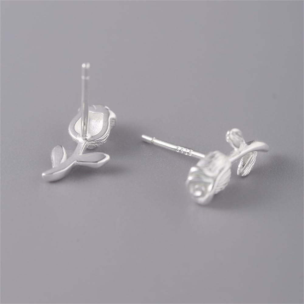 925 Sterling Silver Tulip Stud Earrings for Women Petals Floral Small Studs Cartilage Earrings Dainty Flower Lightweight Hypoallergenic Ear Jewelry - Image 5