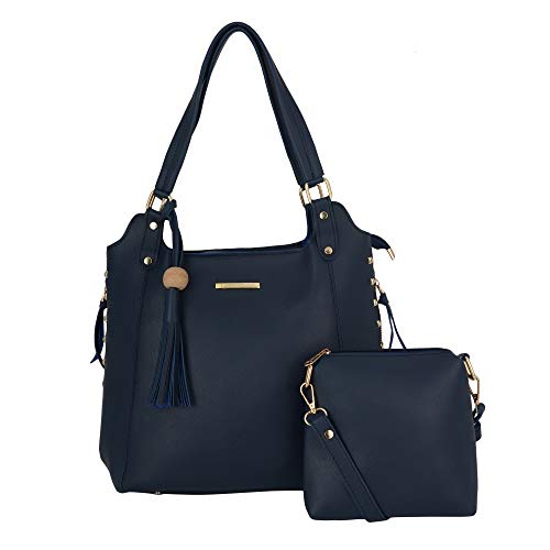 LAPIS O LUPO Women's Handbag and Sling Bag Combo (Black) (Set of 2)â€¦ 2