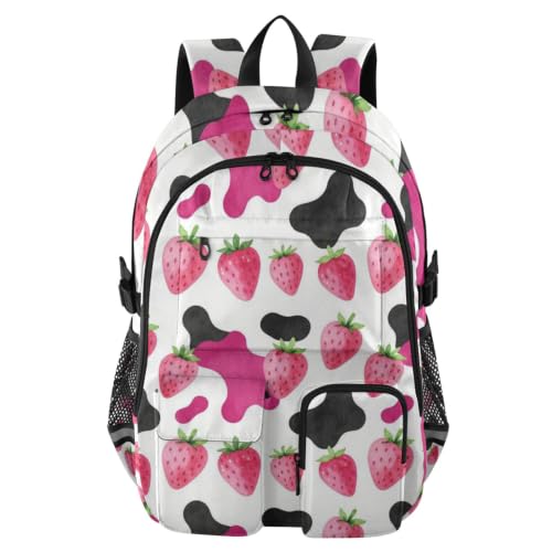 Mochila escolar de 44.5 cm con diseño de vaca rosa ideal para regalar