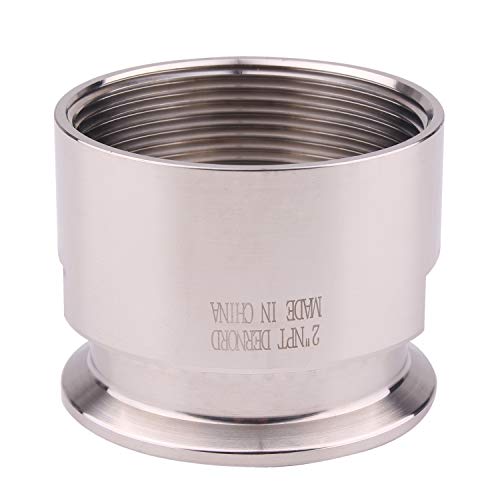 DERNORD 2'' Tri clamp Adapter to 2 inch FNPT Thread Ferrule Sanitary Pipe Fitting