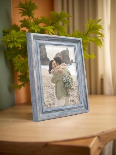 Image of GOLDEN PEACOCK Photo Frame PVC Body with MDF Back | Wall Hanging & Desk Display | Picture Frame for Gifts and Home Decor (Bluish Grey, Set Of 1)