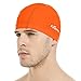 Firesara Bonnet de Bain Lycra Lycra Bonnet de Natation Anti-déchirure Confortable Non-Glissement pour Hommes Femmes Cheveux Courts Longue Adulte Garçons Filles-Orange