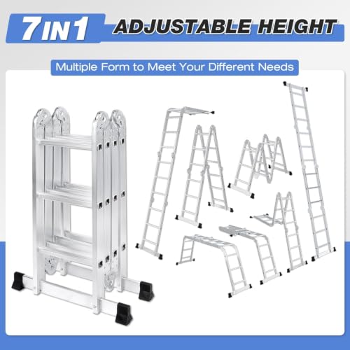 Image of Aluminium Multipurpose Combination Ladder Heavy Duty Advance Ladder (12.15 ft)