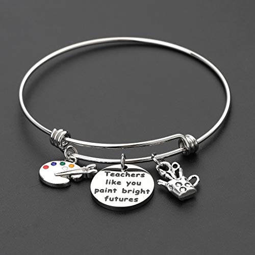 Choroy Art Teacher Bracelet Gift Teacher Appreciation Gift Paint Palette Bracelet Teachers Like You Paint Bright Futures (Art Teacher Bracelet) #TOP2