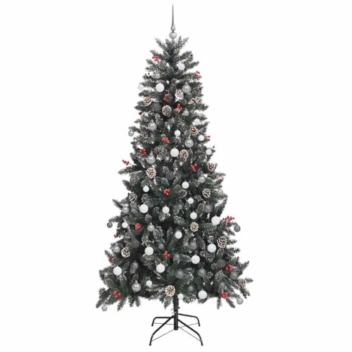 Árbol de Navidad artificial verde de 240 cm con estructura estable de acero 6