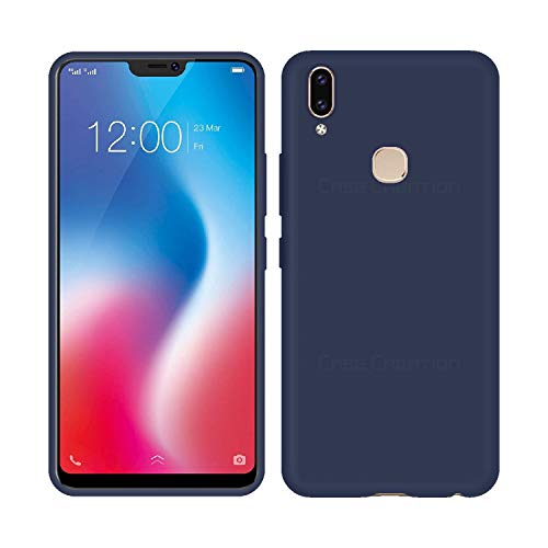 Image of Case Creation Luxurious OG Series for Vivo V9 Pro Case Cover,Anti-Dirty Slim Case Frosted Matte Cute Candy TPU Raised Bezel (Splash of Color) Back Cover for Vivo V9 Pro -Navy Electric Blue