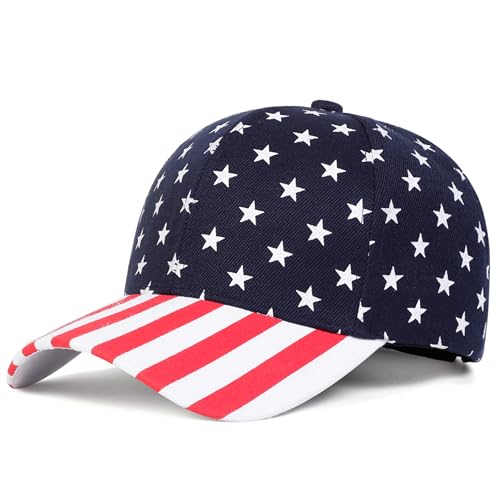 Image of Patriotic-USA-Flag-Baseball-Caps-Woman-Man-Sun-Hat for 4th-July