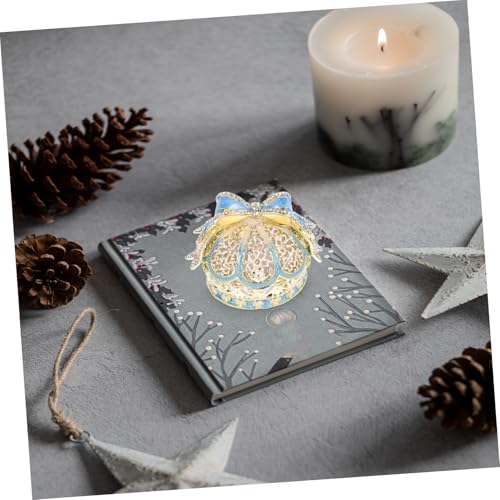 Boîte à bague émaillée et coffret à bijoux rétro en métal doré