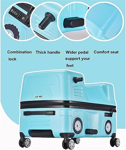 Luggage Suitcase Carry on Luggage Creative Riding Suitcases Portable Luggage Boys and Girls Travel Hard Suitcase Checked Luggage, 20inch, Pink/1825(Yellow,20inch)3