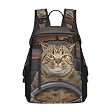 [ZOOKISS] リュックサック おもしろ 猫 猫柄 面白い ねこ バックパック 軽量 通学 旅行 多機能 男女兼用 かわいい 人気 お祝い プレゼント リュック
