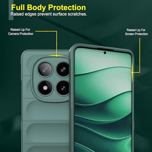 Image of Zapcase Back Case Cover for Poco X7 5G | Compatible for Poco X7 5G Back Cover | Liquid Silicon Magic Case with Camera Protection | Dark Green