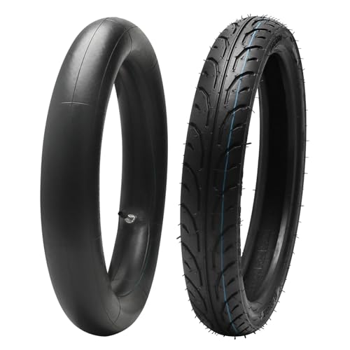 YC Yier 60/90-14 Front Tire and Tube + 90/90-12 Rear Tire and Tube Combo for Scooter Moped Motorcycle Electric Bike, Mini Bike Road Tires for 14\" & 12\" Wheels, 6PR Load Rated - Thumbnail 6