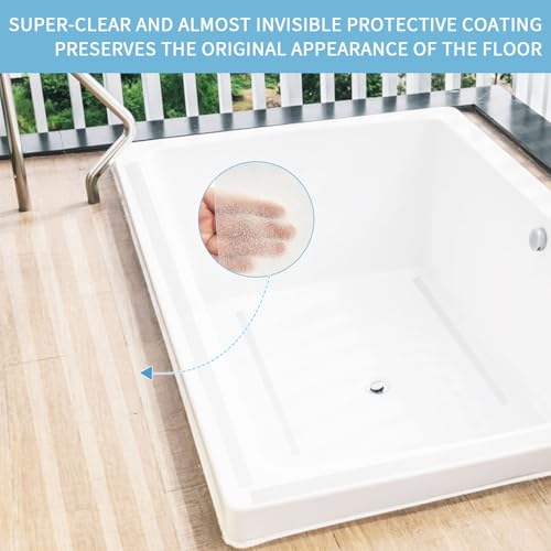 Image of Clear Anti Slip Tape for Stairs & Bathtubs, 1 inch x35FT Non-Skid Transparent Grip Tape - Soft PVC Safety Traction for Bare Feet, Pool Decks, Boats, Shower Floors