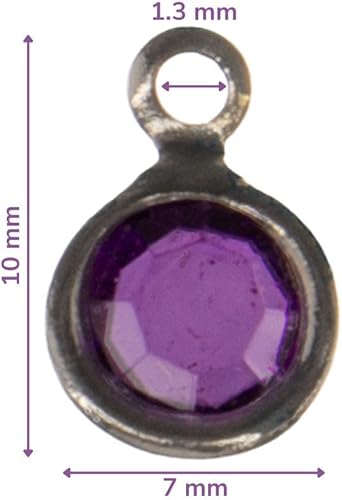 Miniatura 2 de Craft County Dijes colgantes de piedra natal para hacer joyas, pulseras y collares, disponibles en paquete individual, 5, 10 y 20 unidades