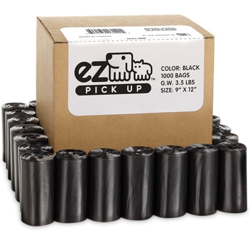 EZ 1000 Pet Dog Waste Poop Bags Black 9