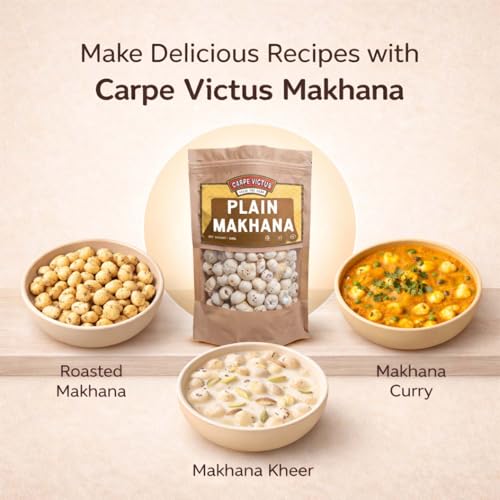Image of Carpe Victus Raw Plain Makhana | Premium Phool Makhana /Fox Nuts | Fresh Lotus Seeds | Healthy Snack | Ready to Eat & Cook | 500 Grams
