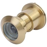Eumtenr Door Viewer Peephole, Solid Brass 220 Degree HD Door Viewer, with Privacy Cover, Compatible with Door Thick from 1-21/32' to 2-1/8', Satin Gold