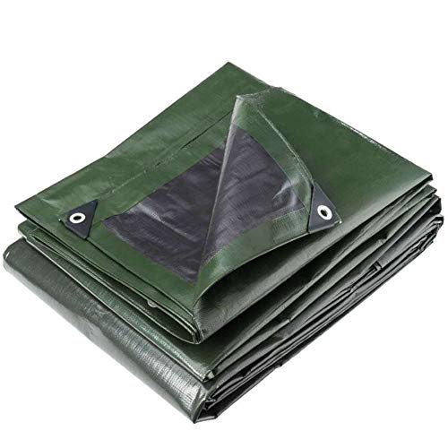 WerkaPro 04110 - Bâche industrielle - Ultra Lourde - 5 x 8 m - 240g/m2 - Réversible - Noire et Verte