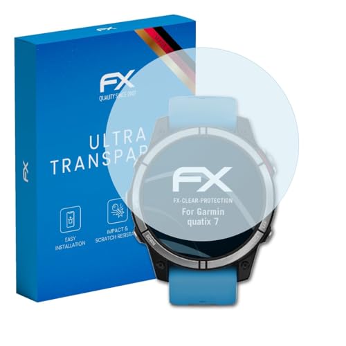 atFoliX Schutzfolie kompatibel mit Garmin quatix 7 Folie, ultraklare FX Displayschutzfolie (3X)