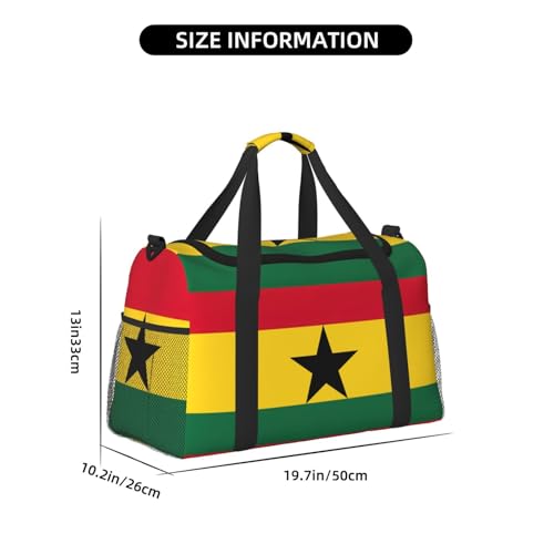Flag Of Ghana Foldable Travel Duffel Bag Tote Carry On Luggage Bag For Weekend Getaways, For Spontaneous Trips4