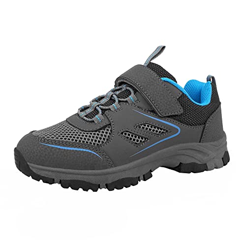 Amzzpik Boys Tennis Shoes Little Kids Low Top Hiking Athletic Sneakers Breathable Mesh Trekking Climbing Running Shoes Grey Size 13 #TOP9