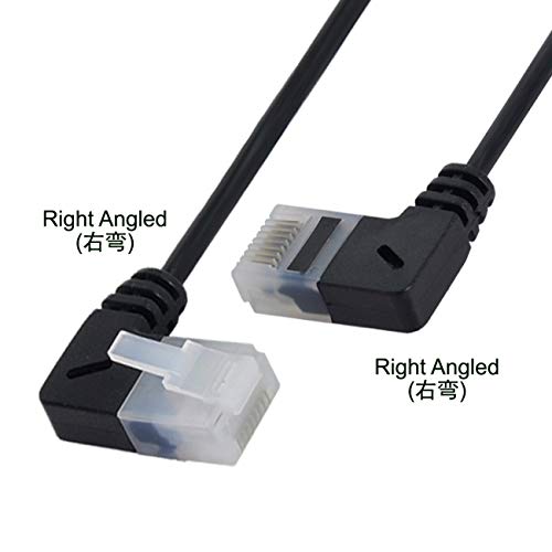 Miniatura 5 de Cablecc Cable Ethernet Cat6 ultra delgado RJ45 en ángulo recto UTP Cable de conexión Cable de red Cat6a de 90 grados Cable LAN Cat6a 9.8 in para