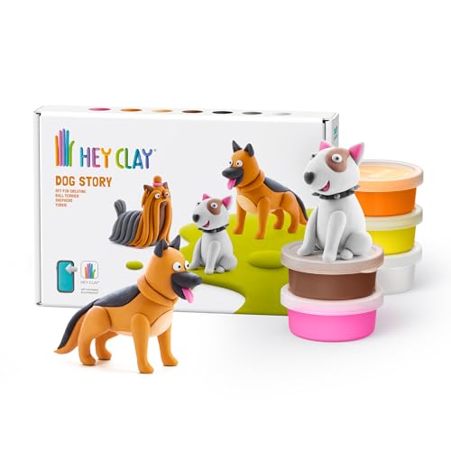 Hey Clay Dog Story 3 Pack - Bull Terrier Shepherd Yorkie