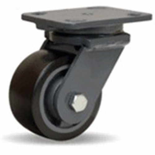 4" x 2" Hamilton (S-WH-4DB70) Swivel Plate Caster, Polyurethane on Cast Iron Wheel