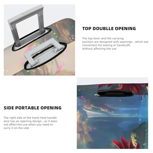 Pond Cute Axolotl Print Luggage Cover For Suitcase,Washable Elastic Travel Suitcase Protector With Zipper Closure And Bottom Buckle – Fits 18-32" Luggage-Small3