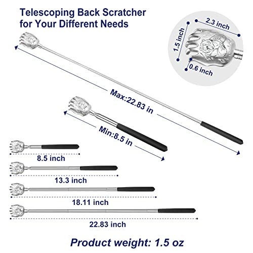 Bear Claw Back Scratcher With Gift Bag - Portable Metal Stainless Steel Telescoping Massage Tool - Gift/Stocking Stuffers For Men Women #TOP2