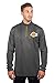 Ultra Game NBA Official Men’s Quarter Zip Long Sleeve Pullover T-Shirt - Unisex, Los Angeles Lakers, Heather Charcoal, Large