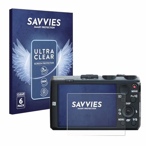 savvies Protector Pantalla para Sony Cyber-Shot DSC-HX60 (6 Unidades) Película Ultra Transparente