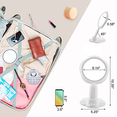 Makeup Mirror With Led Lights, Lighted Vanity Mirror With 5X Magnifying Mirror And Phone Holder,3 Color Dimmable Lighting Tabletop Cosmetic Mirror Portable Handheld Travel Beauty Mirror For Women Gift #TOP5