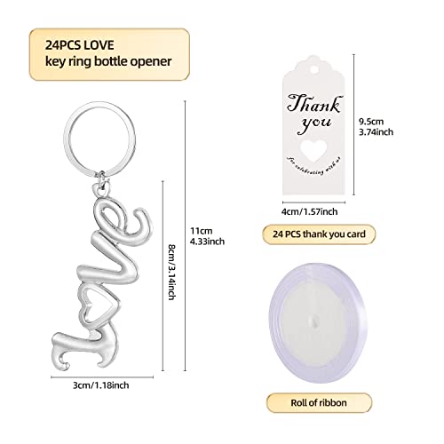 24Pcs Silver Love Bottle Openers For Wedding Favors Bridal Shower Favors,Gifts,Decorations Or Souvenirs For Guests #TOP1