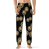 10 Coins - Pantaloni da pigiama da uomo, morbidi, vestibilità dritta, pantaloni casual da salotto, Stile:, L