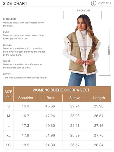 Chaleco de gamuza sherpa para mujer abrigos de invierno con botones 7