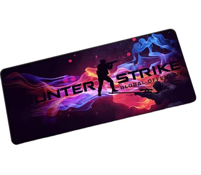 Image of Large Extended Long 700 x 300 mm Mouse Pad for Keyboard & Mouse | Water Resistant Anti Slip Surface Ideal for Office Home and Gaming Setup (CS Globle Offensive -3)