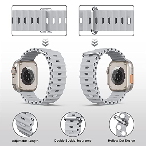 Image of IBS Ultra Seris 8 Smart Watch Men Two Watch NFC Door Unlock Smartwatch Bluetooth Call Wireless Charge Fitness Bracelet (Ultra Cloud Grey Rubber Strap(CGRS))