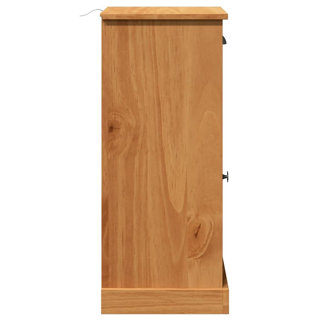 Mobile bagno VIGO marrone miele 37,5 x 34 x 80 cm legno massello design moderno con cassetto e porta, costruzione robusta per bagno ospiti WC
