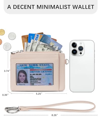 Image of BOSTANTEN Small Wallet For Women RFID Leather Credit Card Holder Slim Wristlet Keychain Wallet With Zipper Pocket