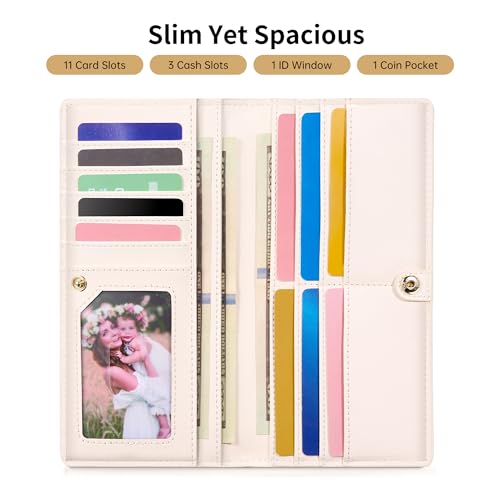 Ultra Slim Wallet for Women RFID Blocking Womens Wallet Credit Card Holder Bifold Ladies Wallet with Zip Pocket2