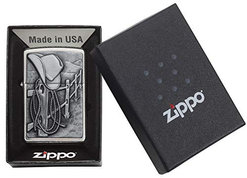 Image of Zippo Emblem Brushed Chrome Lighter